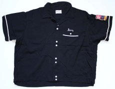 画像2: 60s OLYMPIAN チェーン刺繍 レーヨン ボウリングシャツ 黒 XL (2)
