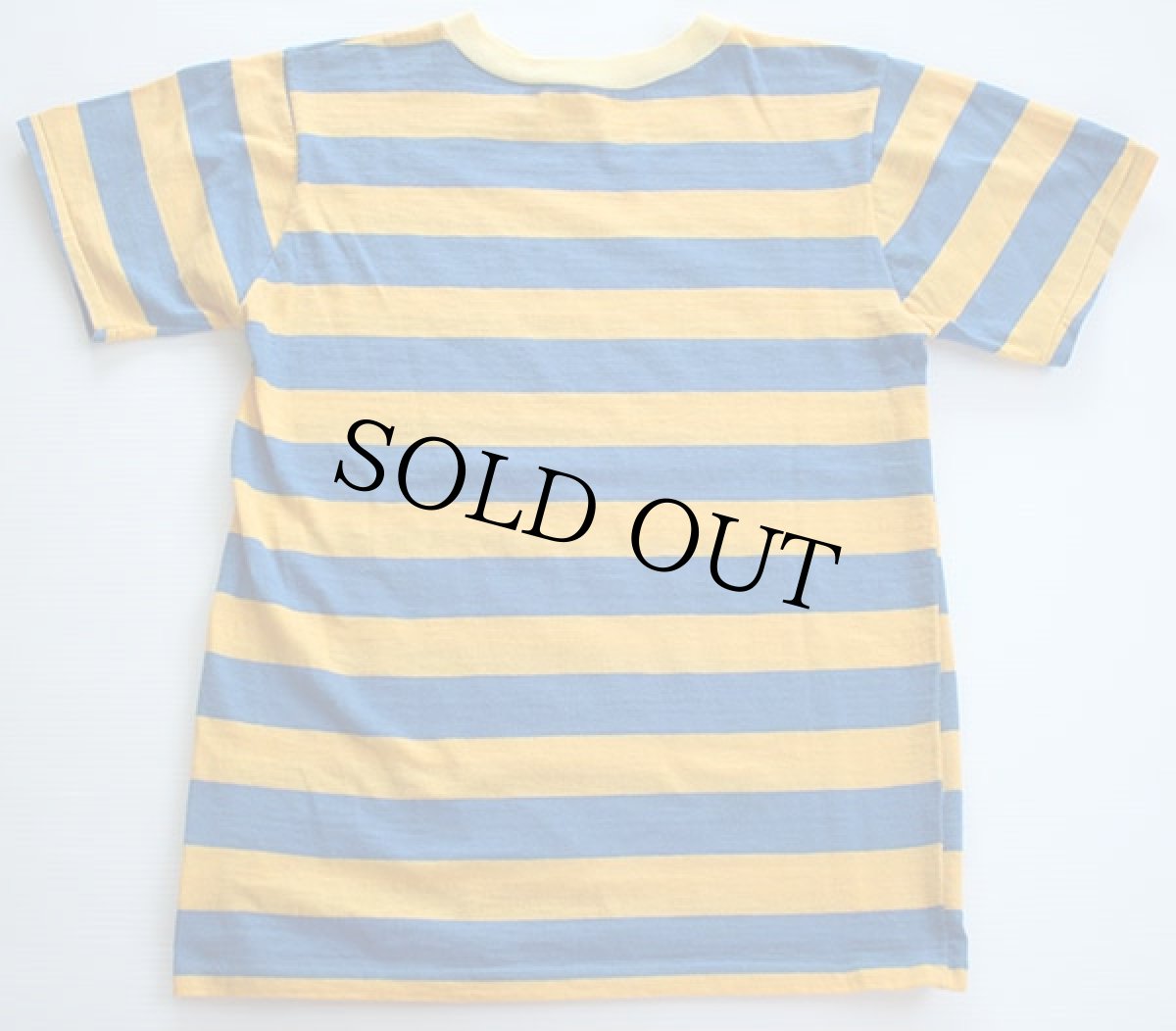 画像2: 70s 太ボーダーTシャツ 青×黄 M (2)