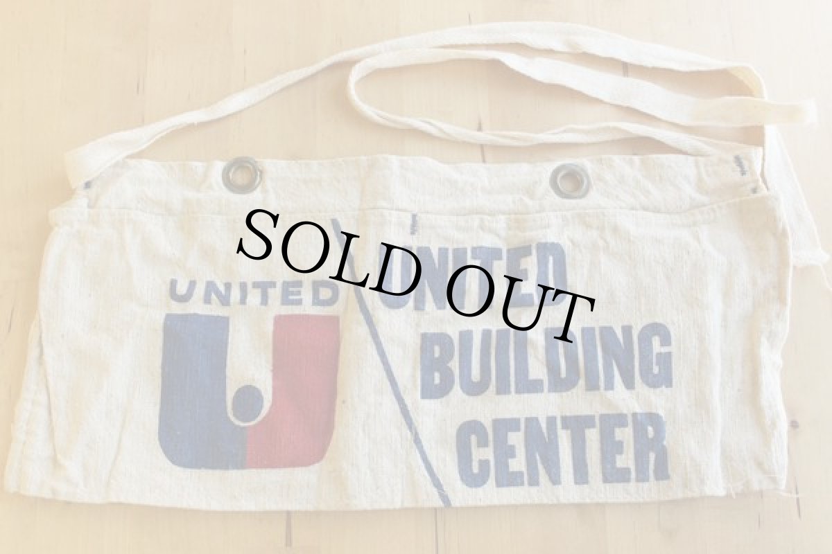 画像2: ビンテージ UNITED BULDING キャンバス ワークエプロン 生成り (2)