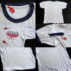 画像3: 70s CAMP HICKORY 染み込みプリント リンガーTシャツ (3)