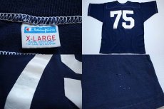画像3: 70s USA製 Championチャンピオン 75 ナンバリング フットボールTシャツ 紺 XL (3)