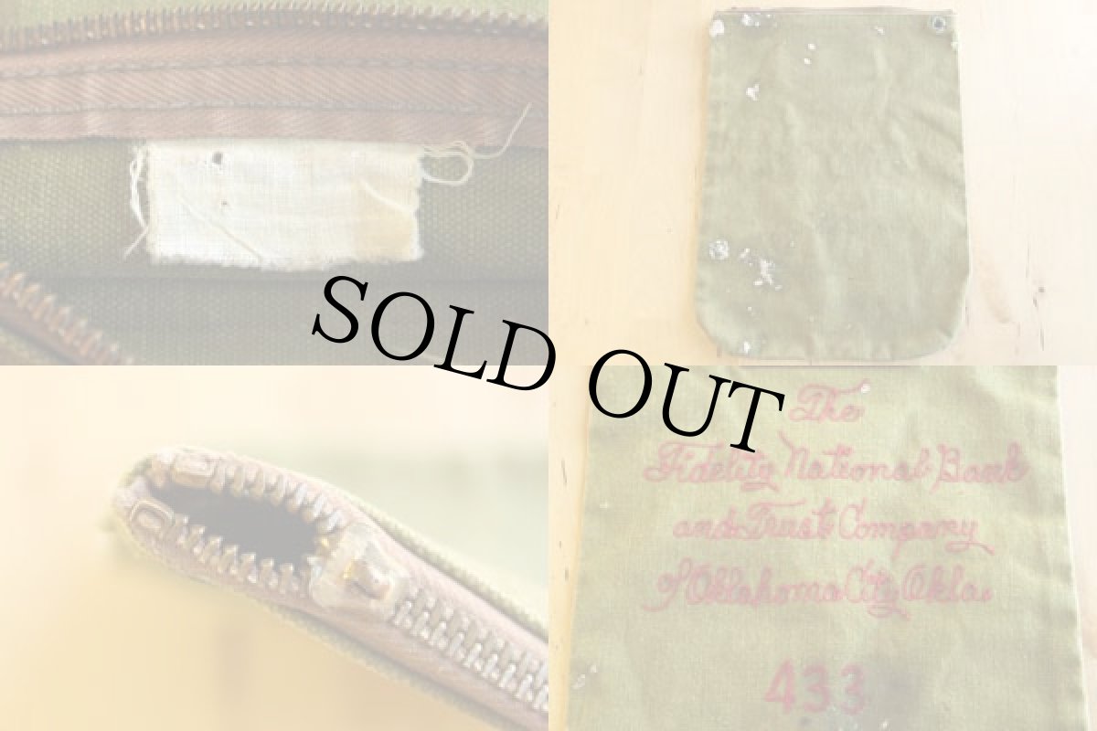 画像2: 40s チェーン刺繍 キャンバス マネーバッグ (2)