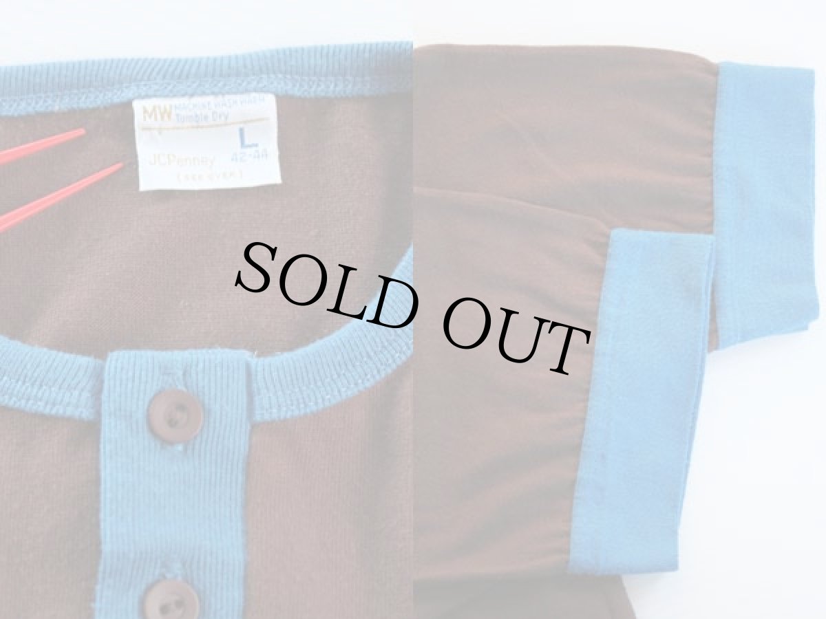 画像3: 70's JCPenney ツートン ヘンリーネックTシャツL (3)