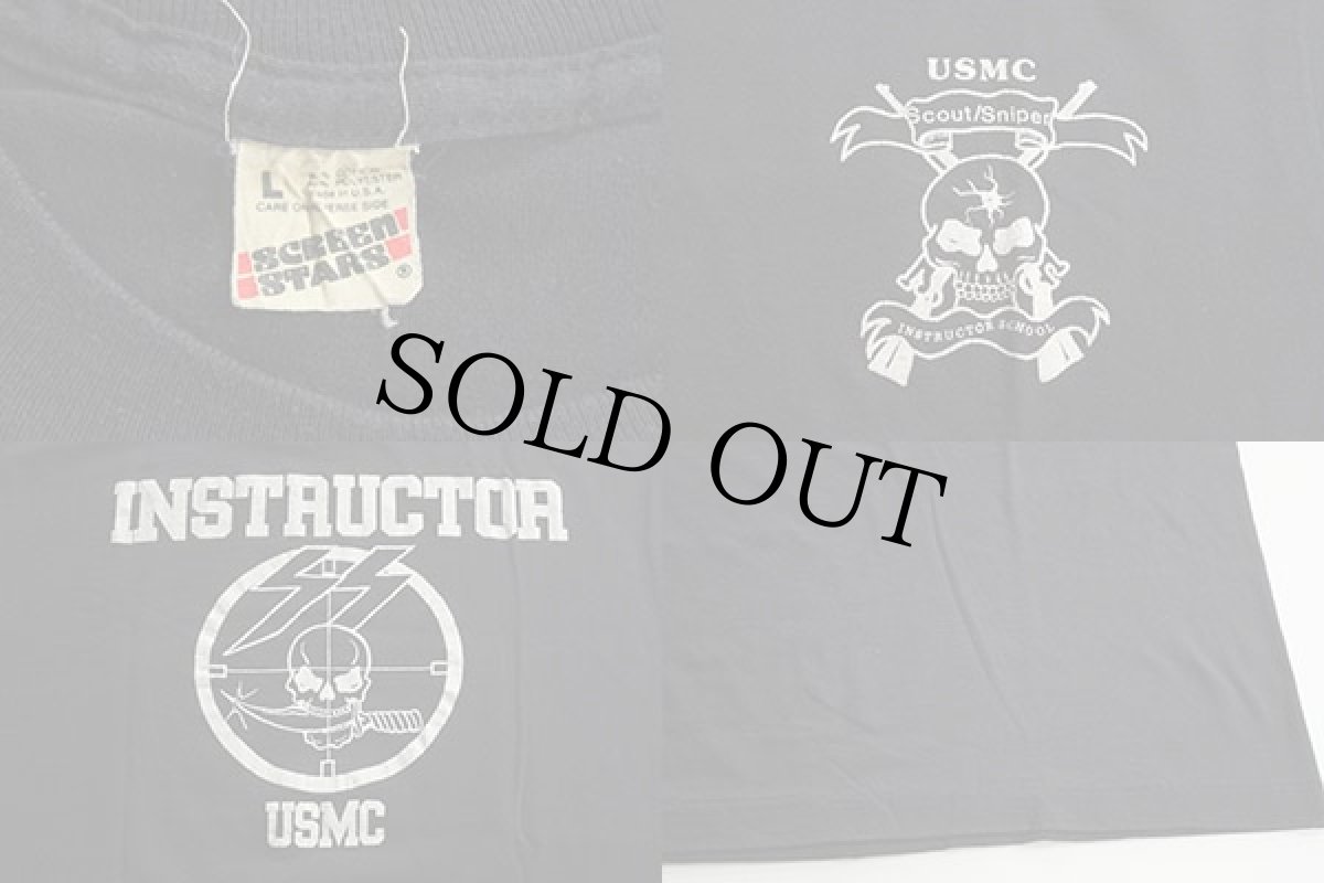画像3: 80s USA製 USMC スカル Tシャツ 黒 L (3)