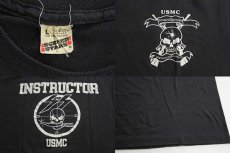 画像3: 80s USA製 USMC スカル Tシャツ 黒 L (3)