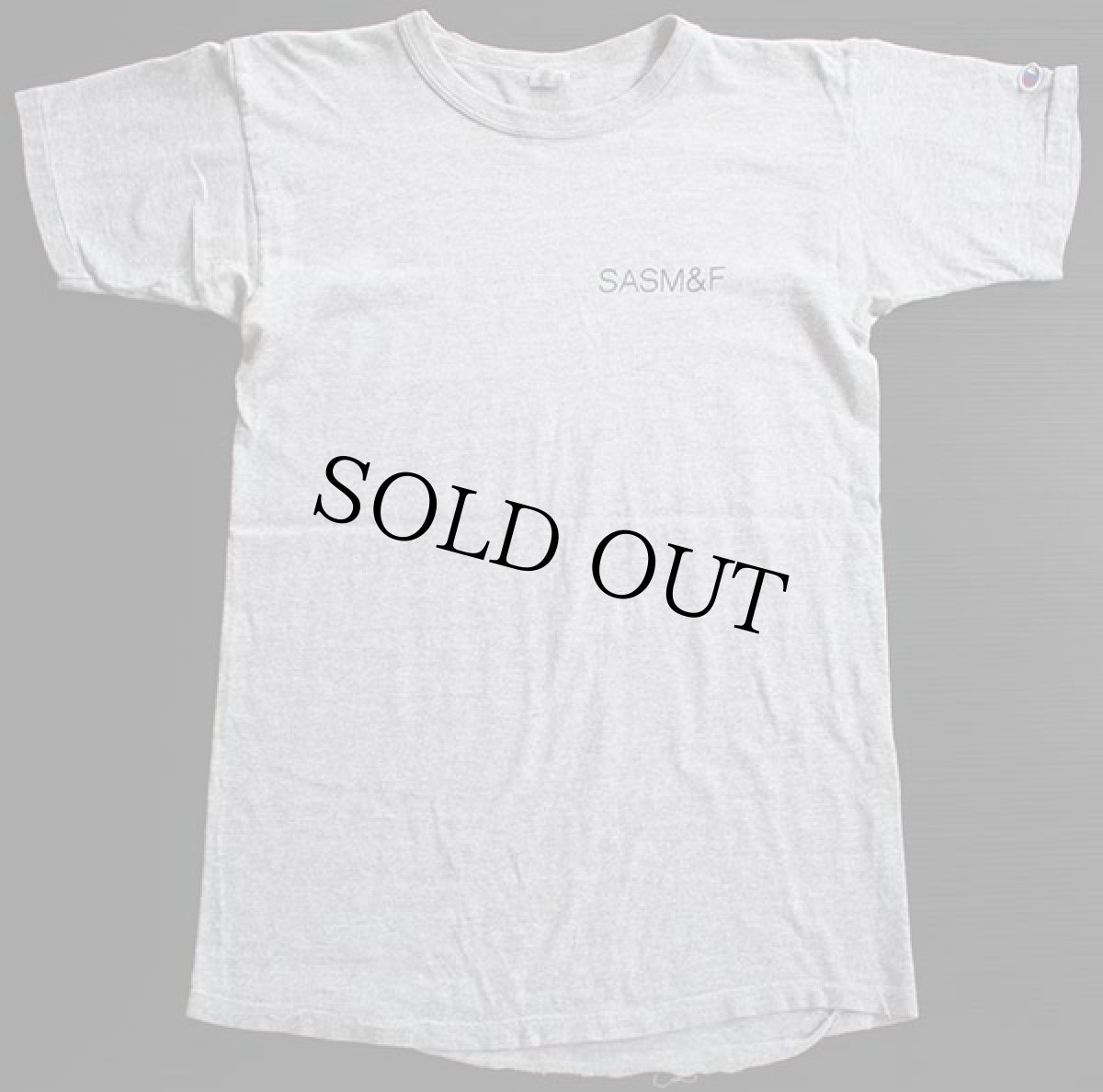 画像2: 80s USA製 Championチャンピオン SASM&F 染み込みプリント 88/12 Tシャツ 杢グレー M (2)