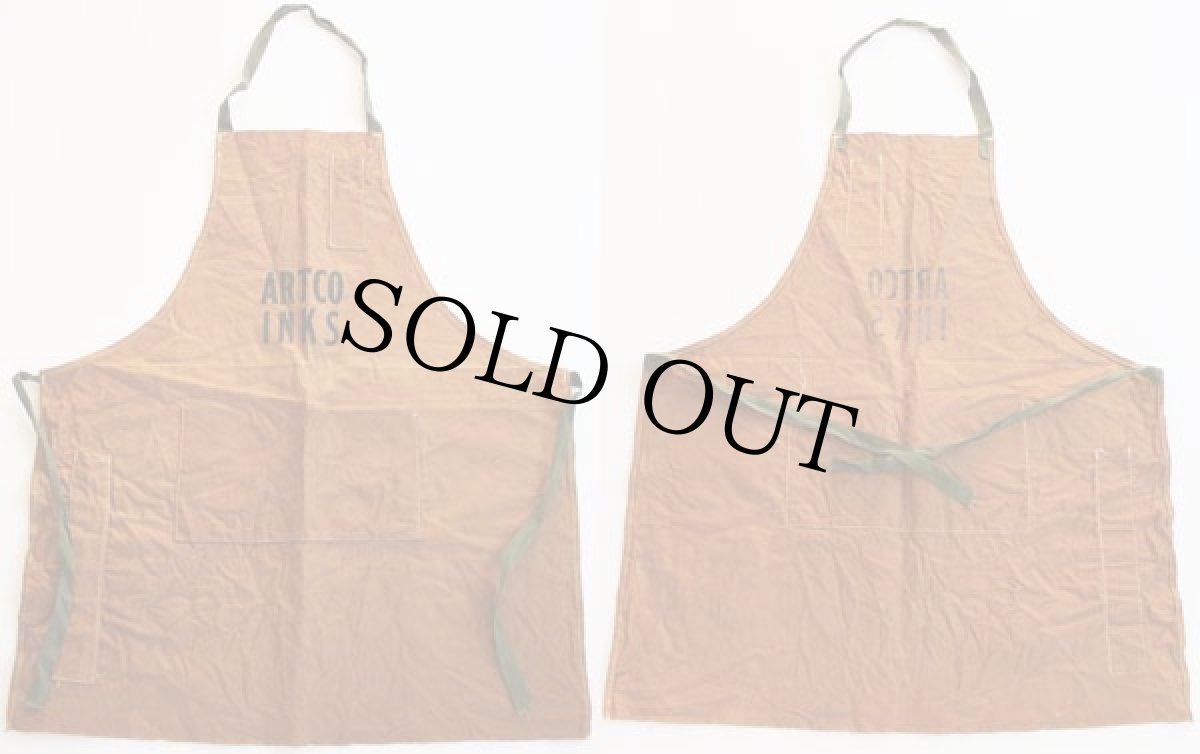 画像2: ビンテージ ARTCO INKS キャンバス ワークエプロン ブラウン (2)