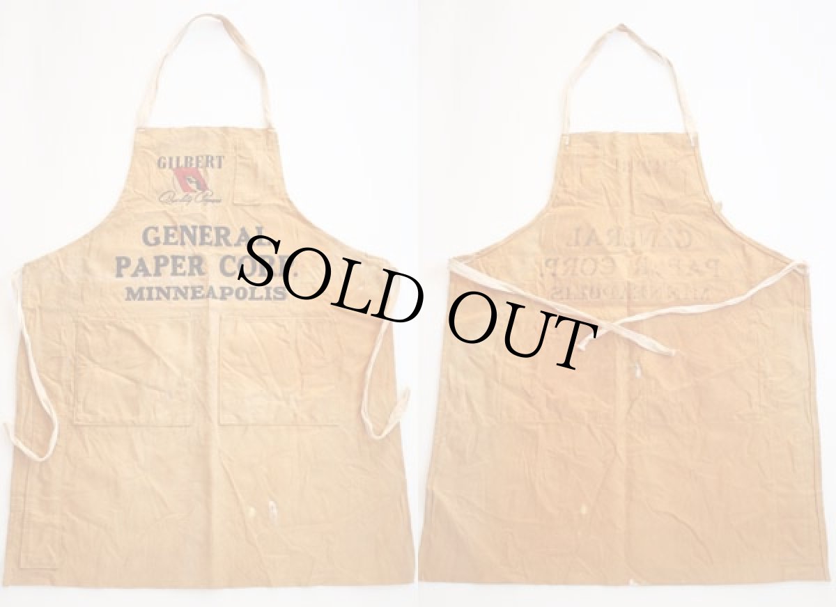 画像2: ビンテージ GENERAL PAPER CORP キャンバス ワークエプロン ブラウン (2)