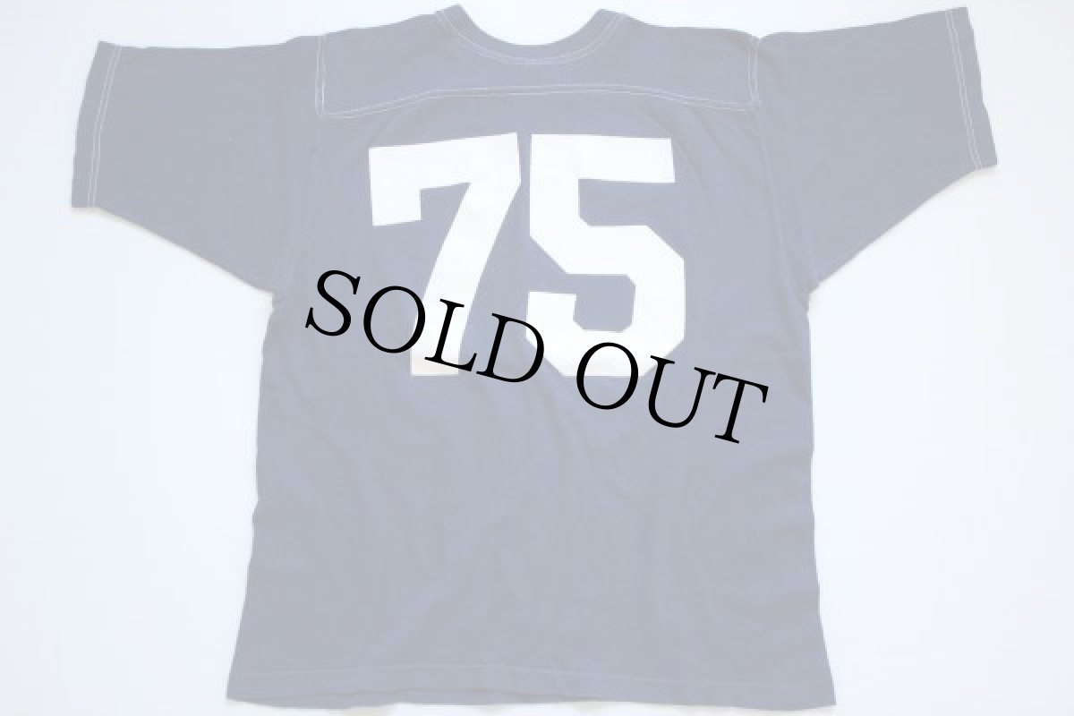 画像2: 70s USA製 Championチャンピオン 75 ナンバリング フットボールTシャツ 紺 XL (2)