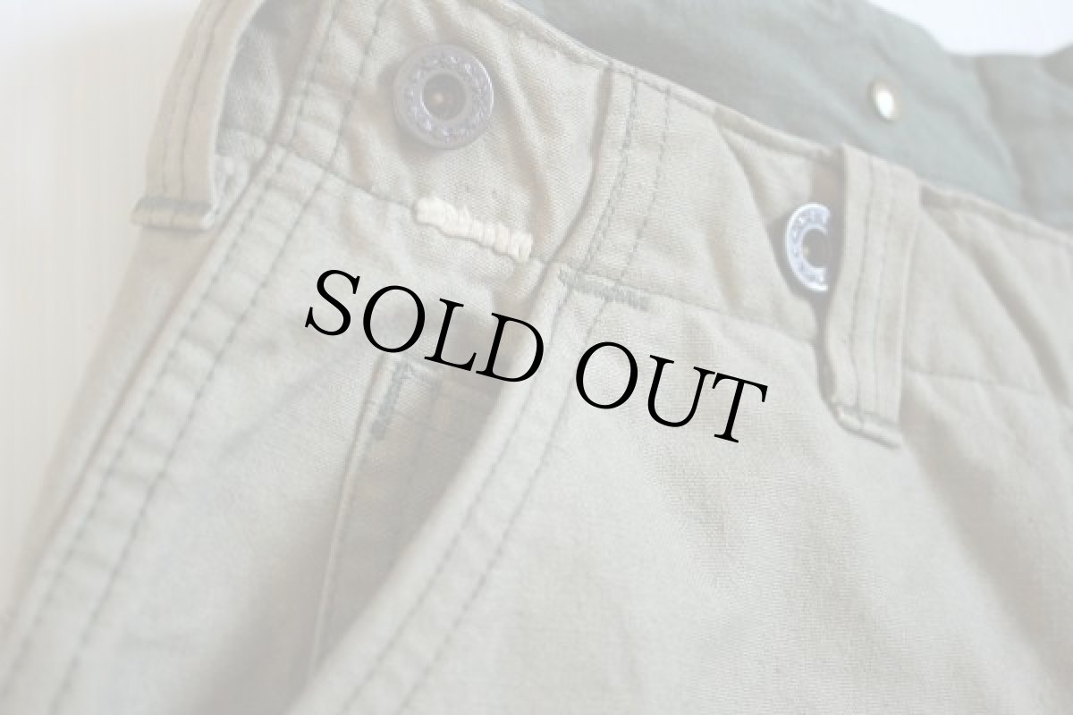 画像5: 40s 月桂樹ボタン ダック地 パンツ w33 (5)