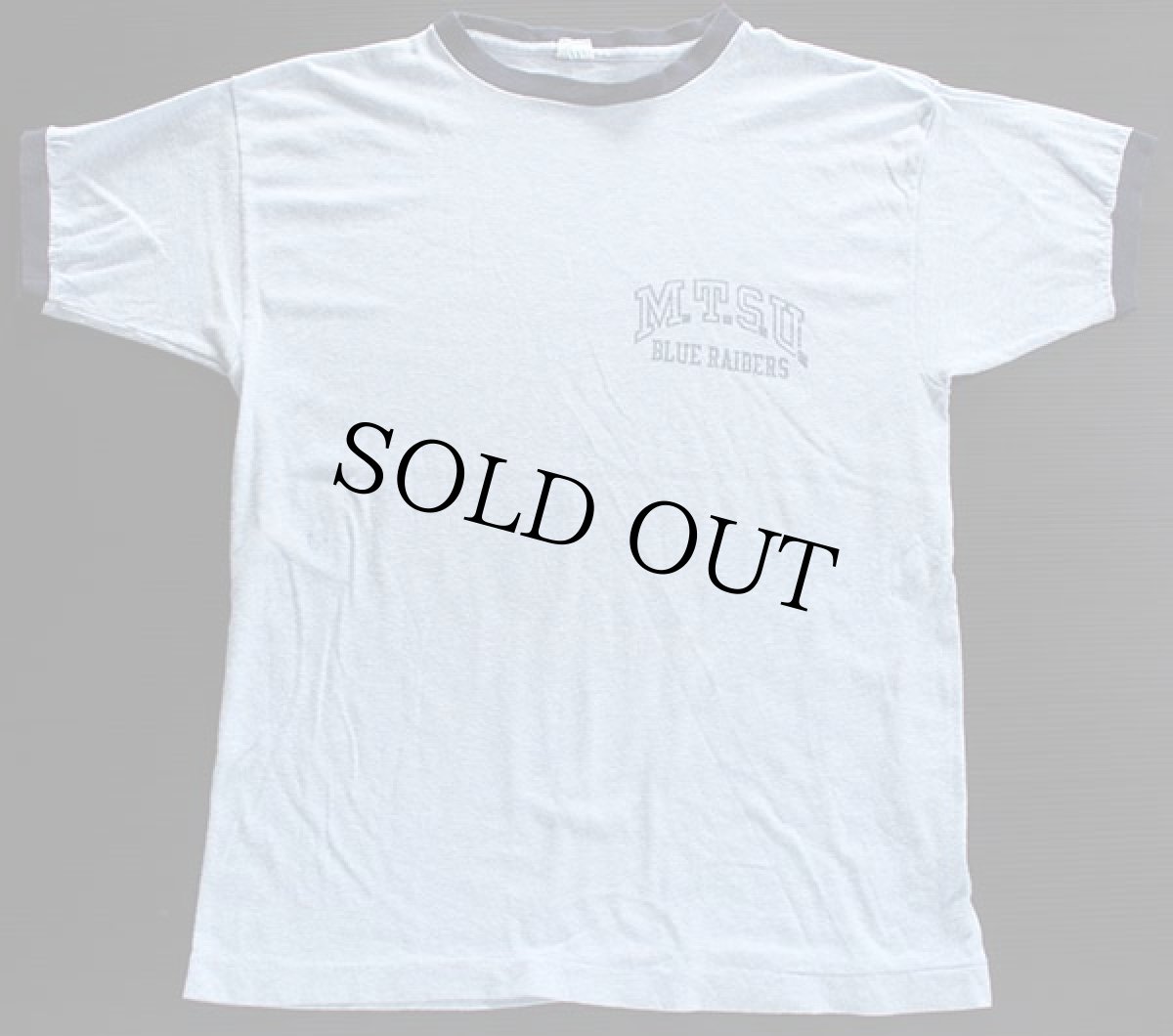 画像2: 70s USA製 Championチャンピオン MTSU リンガーTシャツ 杢ブルー L (2)