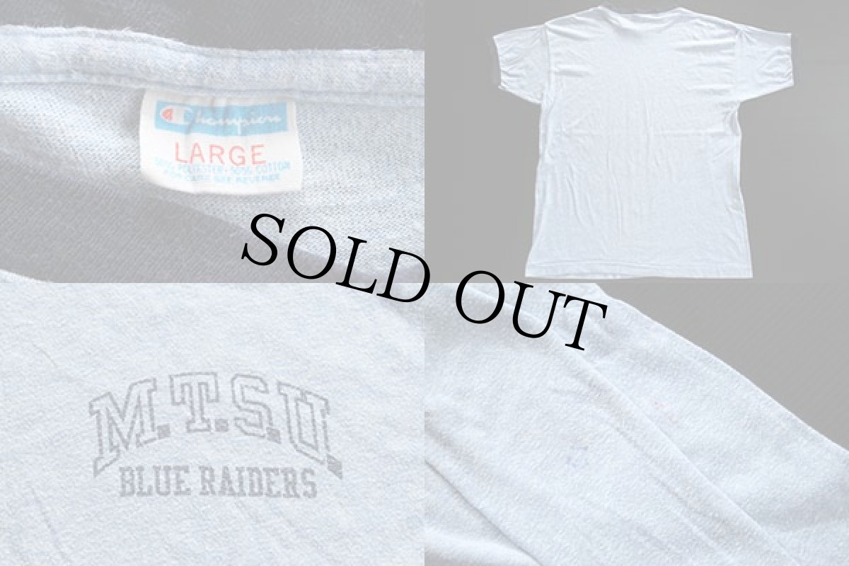 画像3: 70s USA製 Championチャンピオン MTSU リンガーTシャツ 杢ブルー L (3)