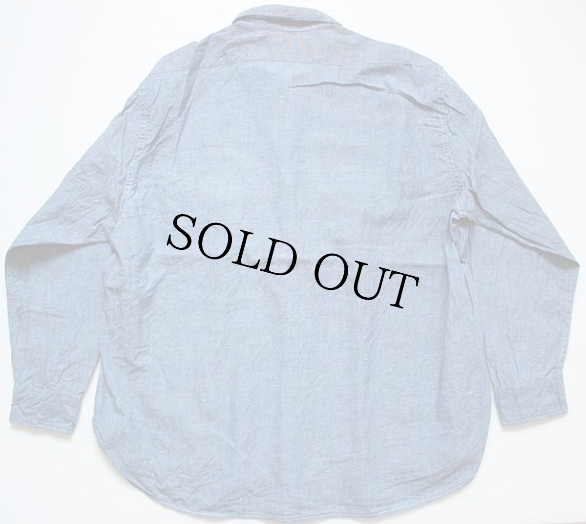 画像2: 50s BIG SMITHビッグスミス マチ付き シャンブレーシャツ 17.5 (2)