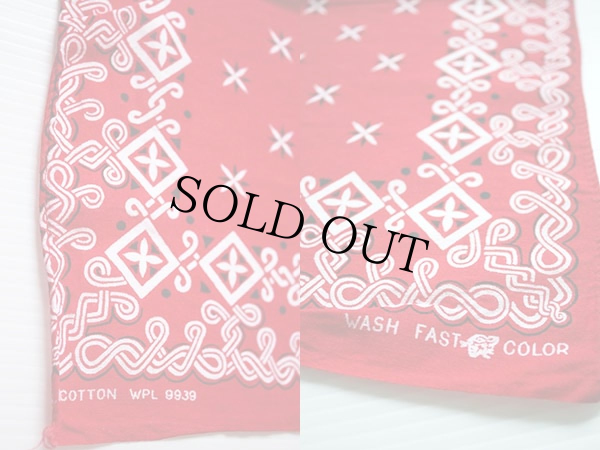 画像3: 50s WASH FAST COLOR タイガーブランド バンダナ 赤 (3)