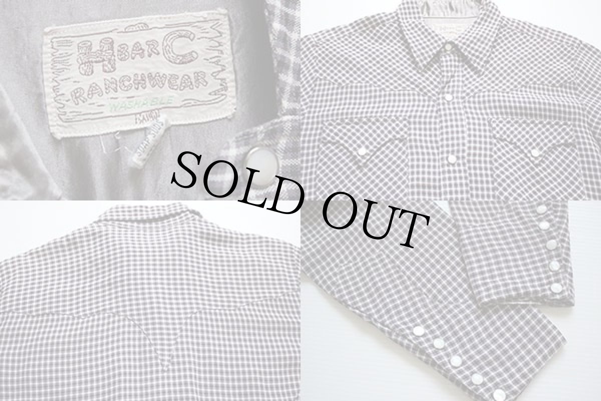 画像3: 50s HBARC チェック レーヨン ウエスタンシャツ (3)