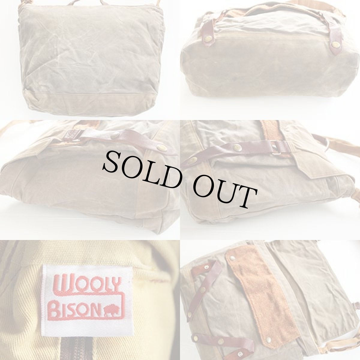 画像2: WOOLY BISON オイルドコットン ショルダーバッグ (2)