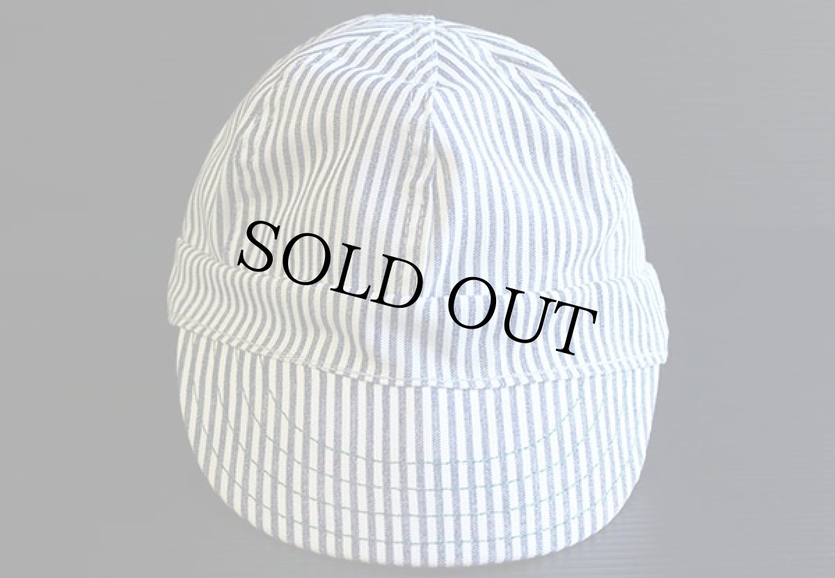 画像2: 70s USA製 KROMER ヒッコリーストライプ コットン ワークキャップ 7 1/4 (2)