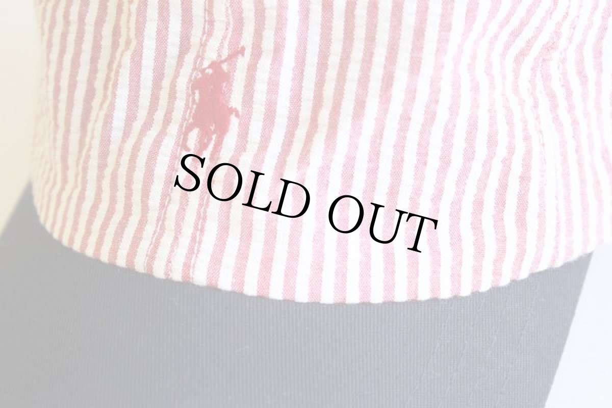 画像2: 90s USA製 POLO GOLF ラルフローレン ストライプ コットン シアサッカーキャップ (2)