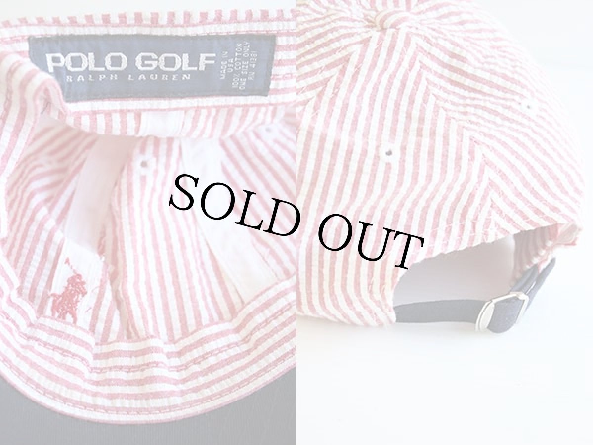 画像3: 90s USA製 POLO GOLF ラルフローレン ストライプ コットン シアサッカーキャップ (3)