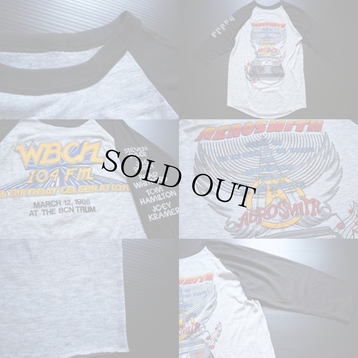 画像3: 80s AERO SMITH エアロスミス 七分袖 ラグラン バンドTシャツ (3)