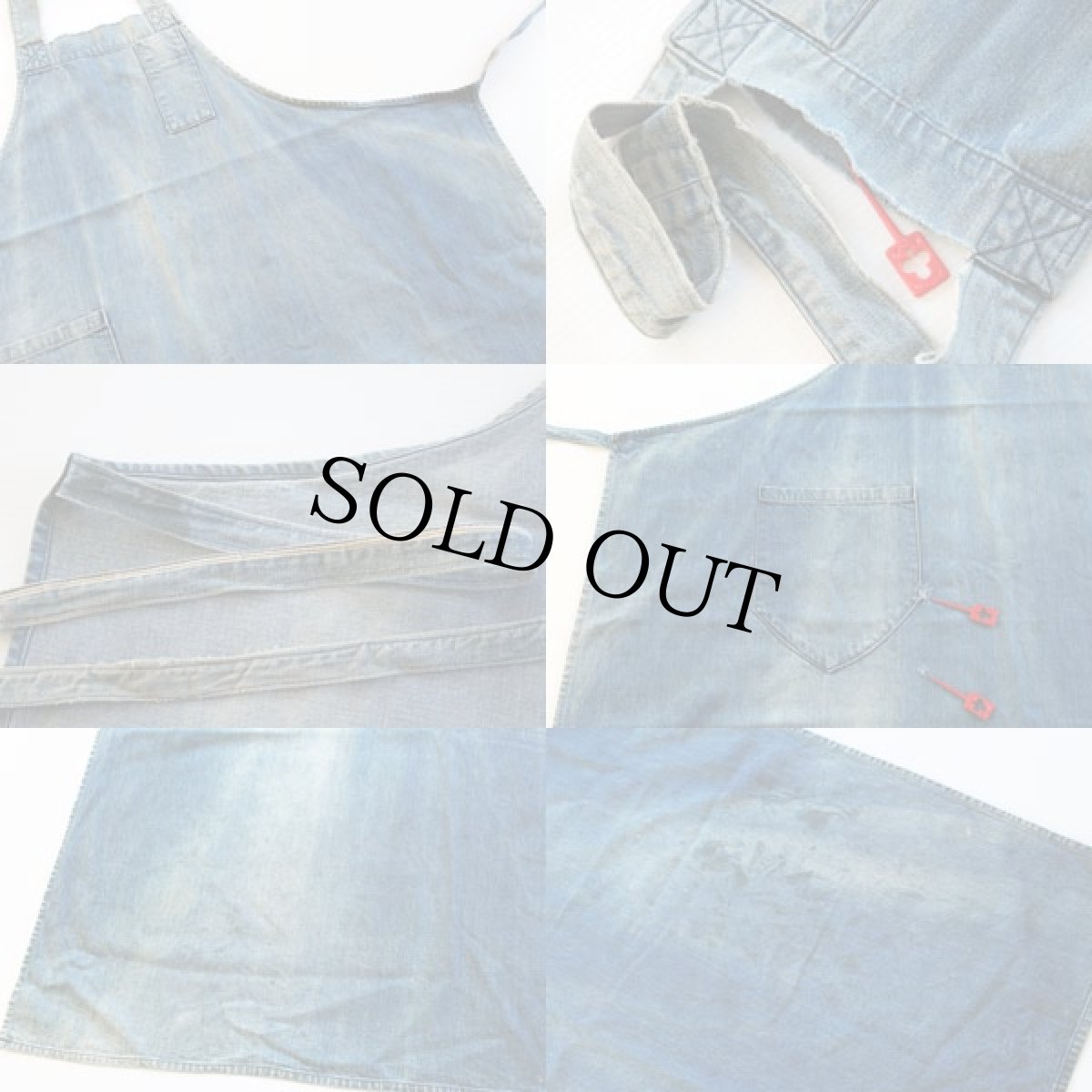 画像3: ビンテージ 耳付き インディゴ デニム ワークエプロン (3)