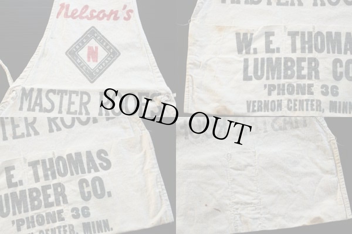 画像3: ビンテージ Nelson's LUMBER キャンバス ワークエプロン 生成り (3)