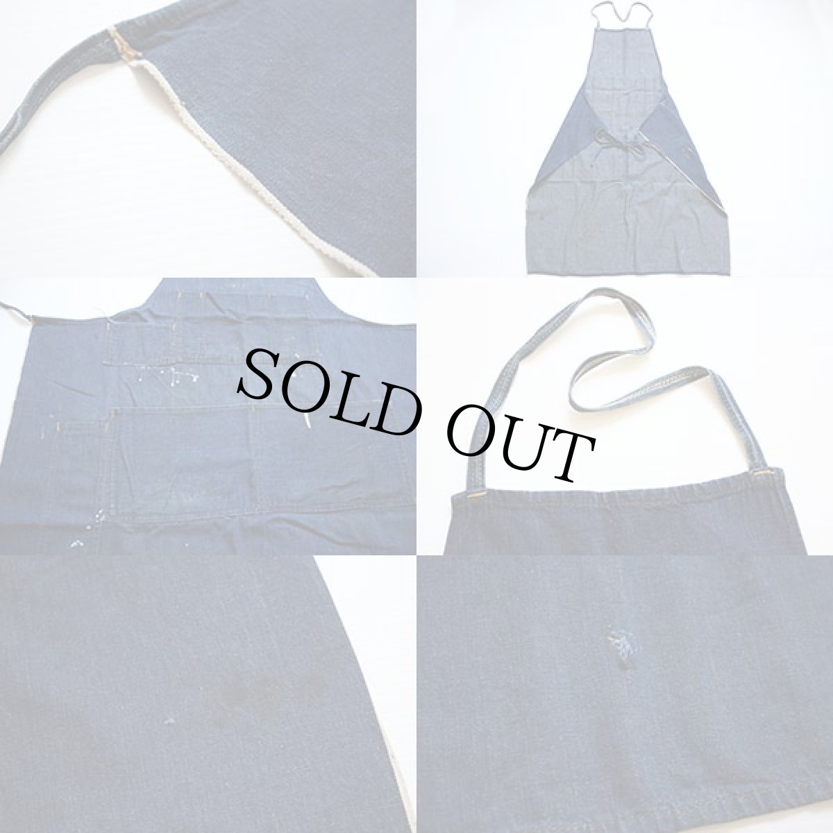 画像3: ビンテージ 耳付き インディゴ デニム ワークエプロン (3)