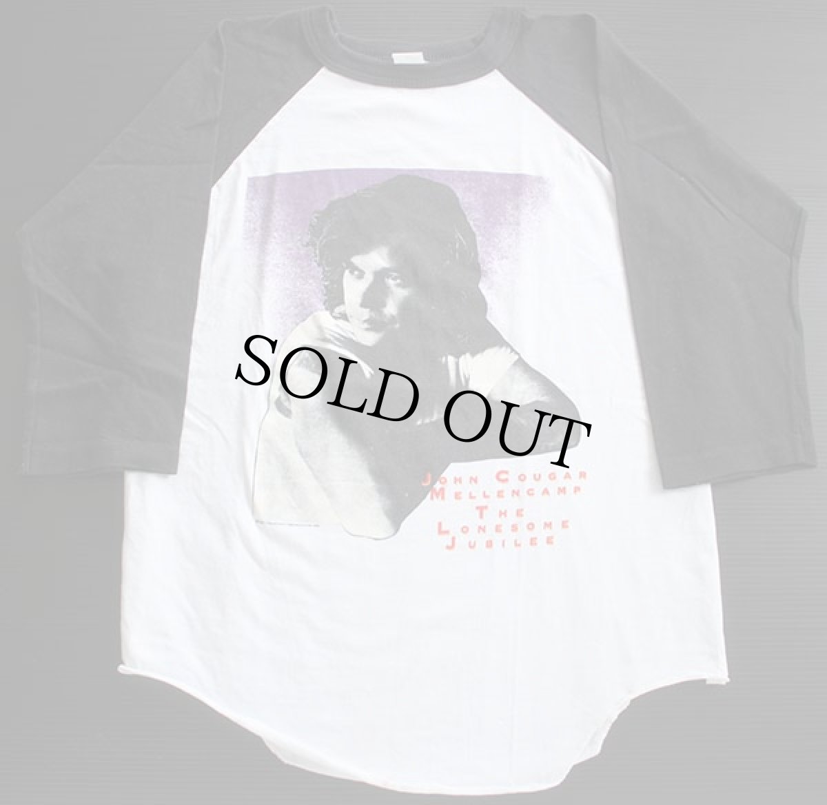 画像1: 80s JOHN COUGAR MELLENCAMP 七分袖 ラグラン バンドTシャツ L (1)