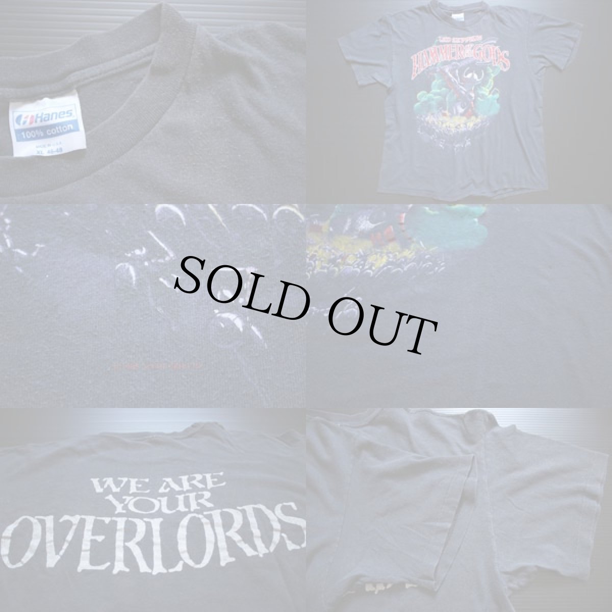 画像3: 80s USA製 LED ZEPPELINレッドツェッペリン コットンTシャツ 炭黒 XL (3)