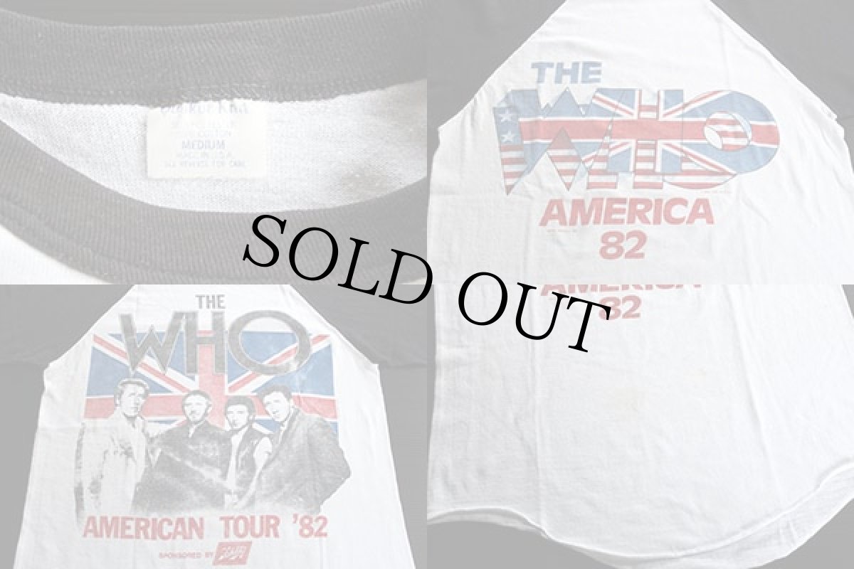 画像3: 80s USA製 THE WHO AMERICAN TOUR'82 七分袖 ラグラン バンドTシャツ M (3)