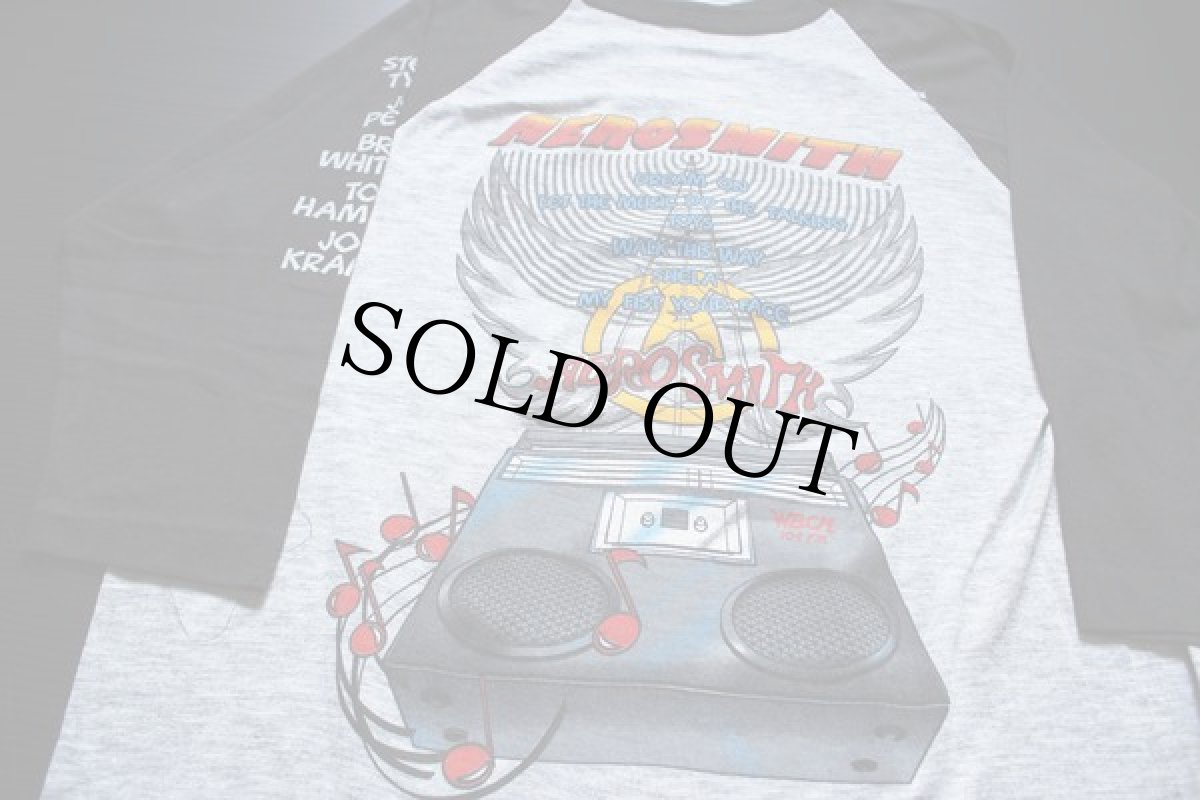 画像2: 80s AERO SMITH エアロスミス 七分袖 ラグラン バンドTシャツ (2)