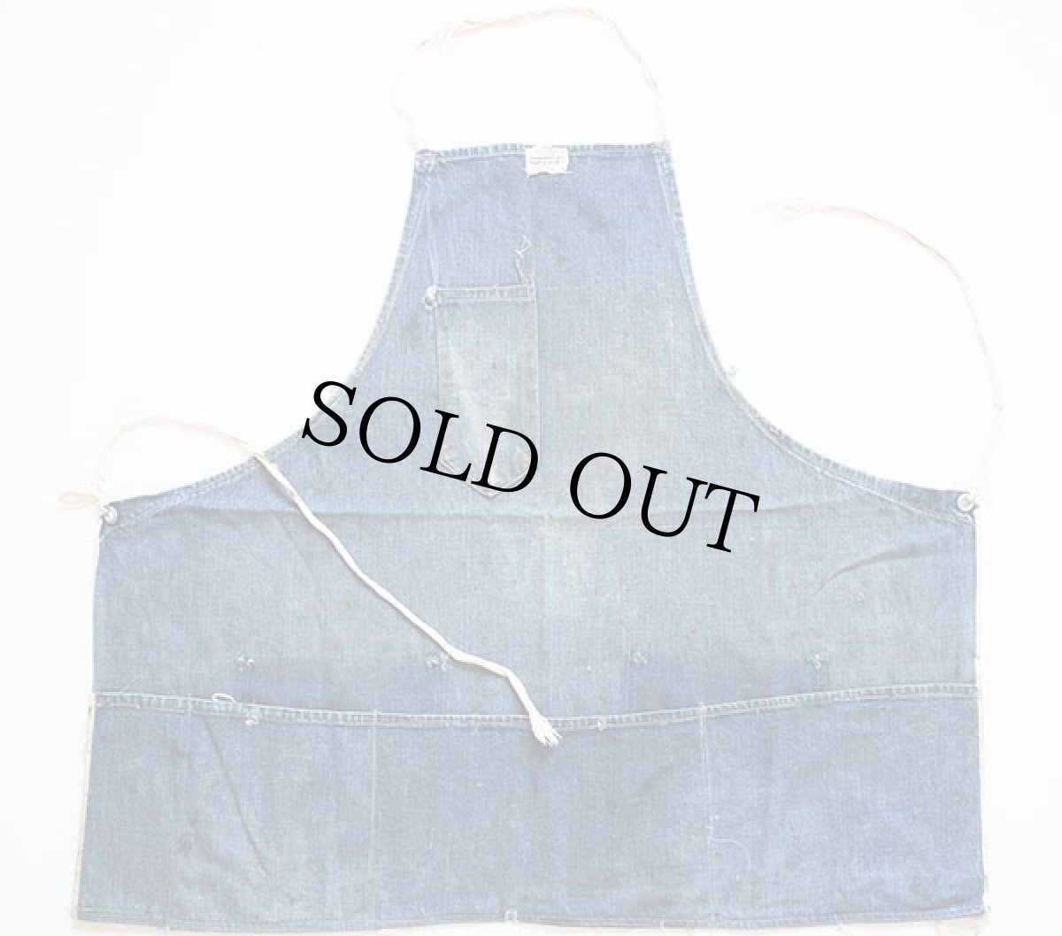画像2: 40s HERCULESヘラクレス 耳付き インディゴ デニム ワークエプロン カスタム (2)