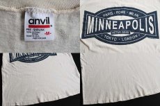 画像3: 90s USA製 MINNEAPOLIS ツートン コットンTシャツ 生成り×紺 M (3)