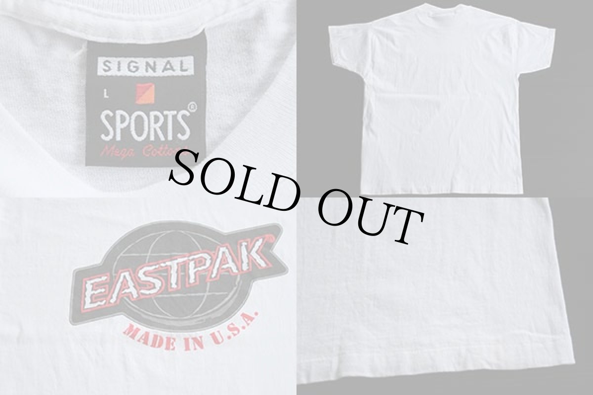 画像3: 90s USA製 EASTPAKイーストパック ロゴプリント コットンTシャツ 白 (3)