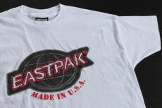 画像1: 90s USA製 EASTPAKイーストパック ロゴプリント コットンTシャツ 白 (1)