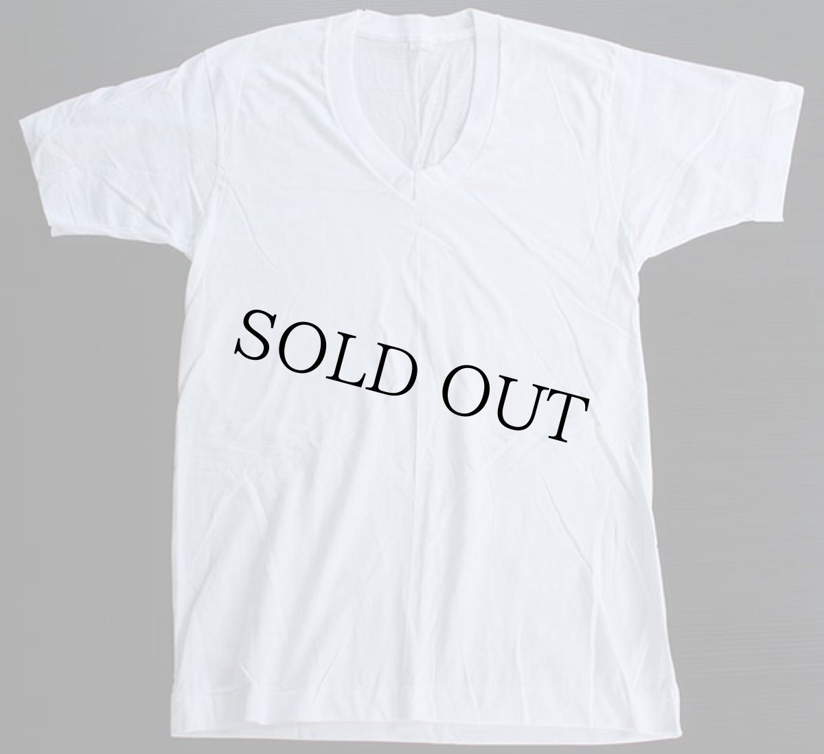 画像2: デッドストック★80s FRUIT OF THE LOOM Vネック 無地 コットンTシャツ 白 S (2)