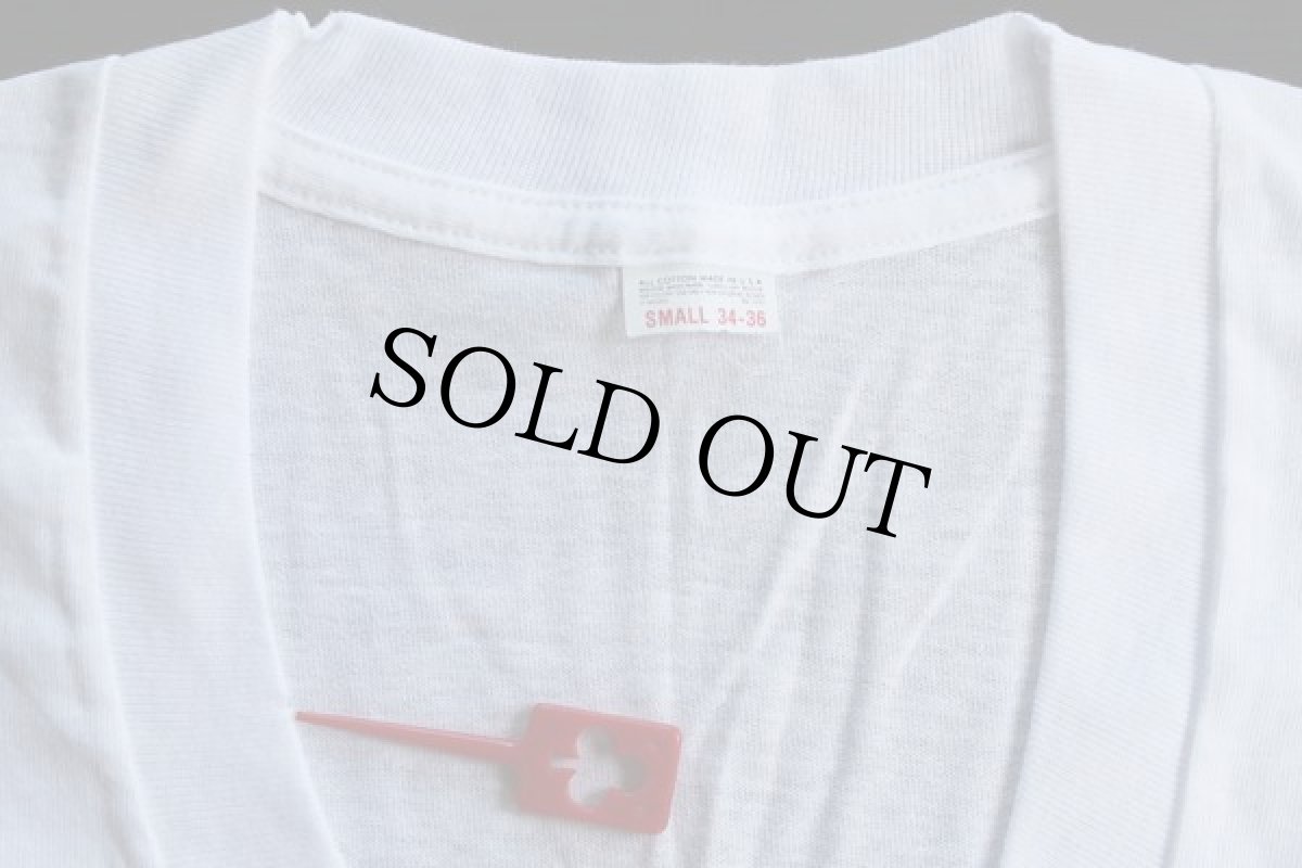 画像3: デッドストック★80s FRUIT OF THE LOOM Vネック 無地 コットンTシャツ 白 S (3)