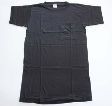 画像2: デッドストック★70s SPALDINGスポルディング パキ綿 ポケットTシャツ 黒 M (2)