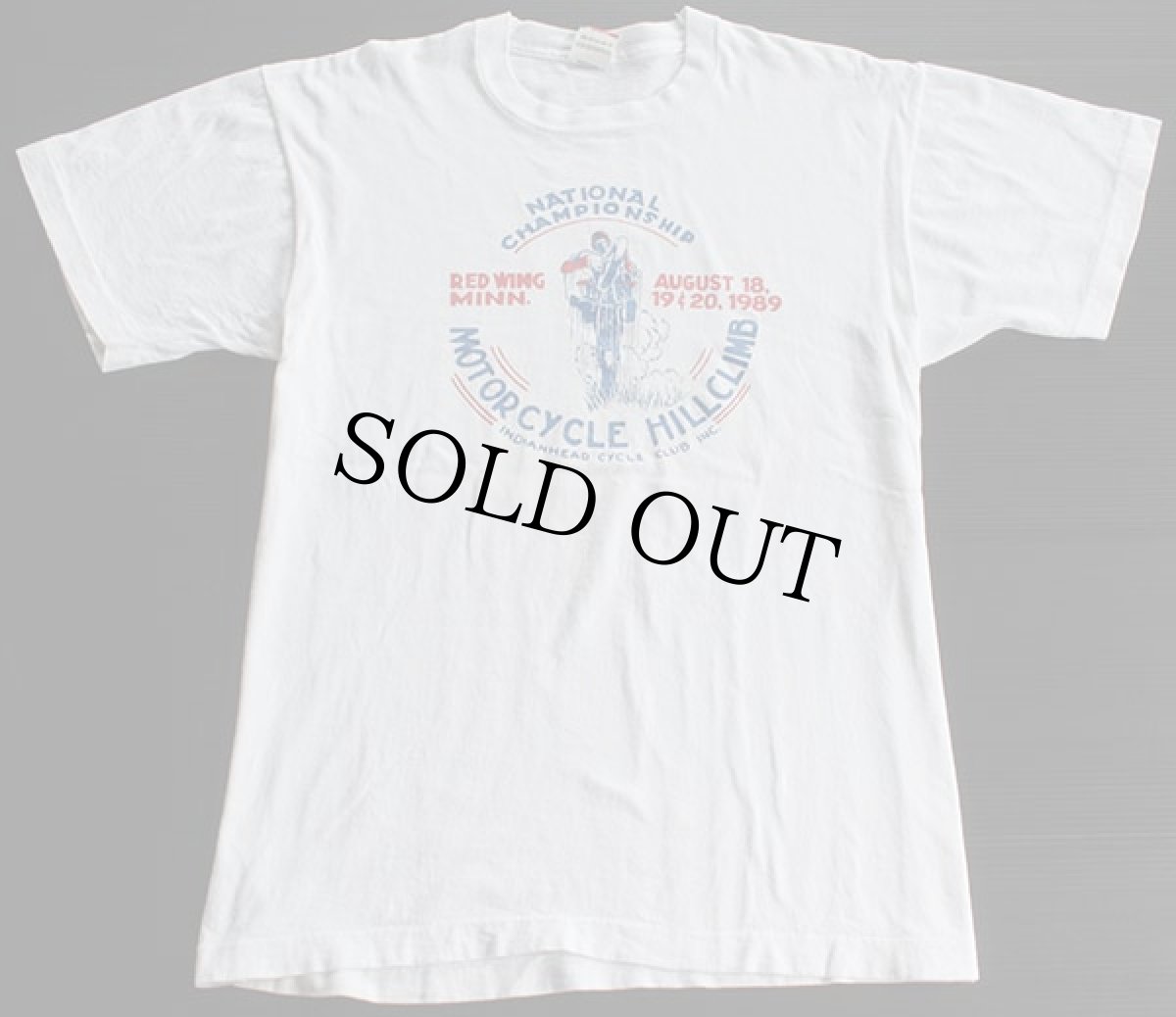 画像2: 80s USA製 MOTORCYCLE HILLCLIMB コットンTシャツ 白 L (2)
