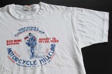 画像1: 80s USA製 MOTORCYCLE HILLCLIMB コットンTシャツ 白 L (1)