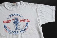 画像1: 80s USA製 MOTORCYCLE HILLCLIMB コットンTシャツ 白 L (1)