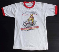 画像2: 80's millvill モトクロス リンガーTシャツ M (2)