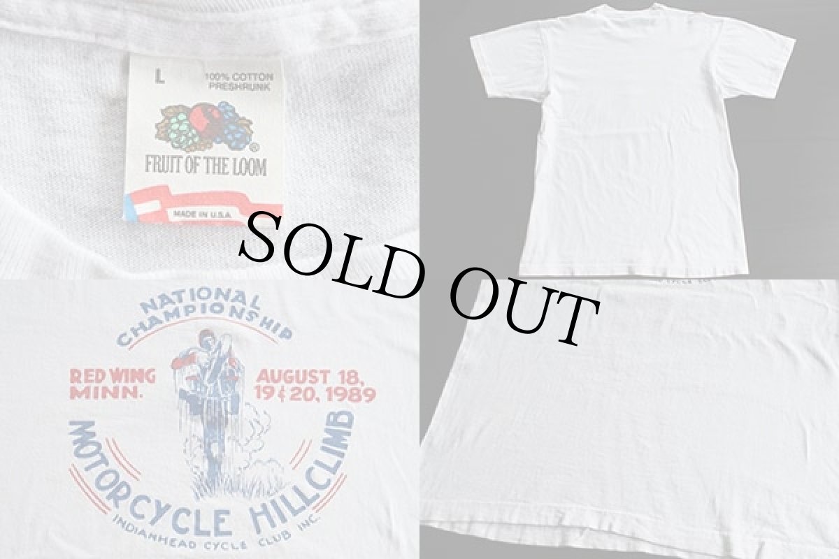 画像3: 80s USA製 MOTORCYCLE HILLCLIMB コットンTシャツ 白 L (3)