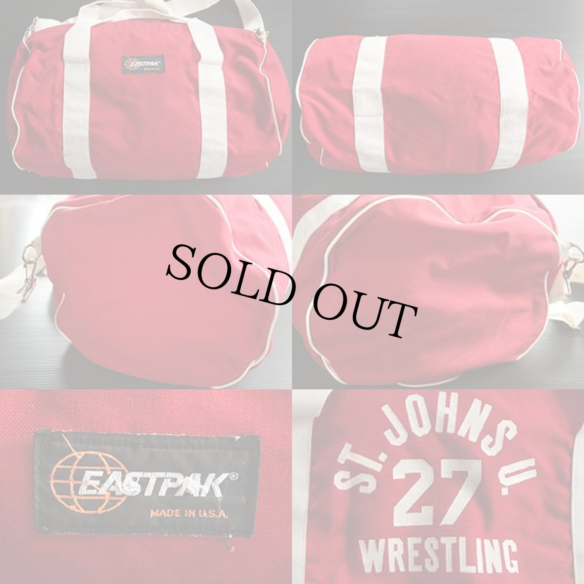 画像2: 80s USA製 EASTPAKイーストパック WRESTLING ダッフルバッグ 赤 (2)
