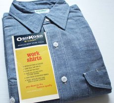 画像1: デッドストック★70s OSHKOSH B'GOSH コットン シャンブレーシャツ 15.5R (1)