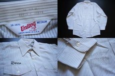 画像4: デッドストック★70s USA製 Unitog 刺繍入り ピンストライプ ワークシャツ (4)