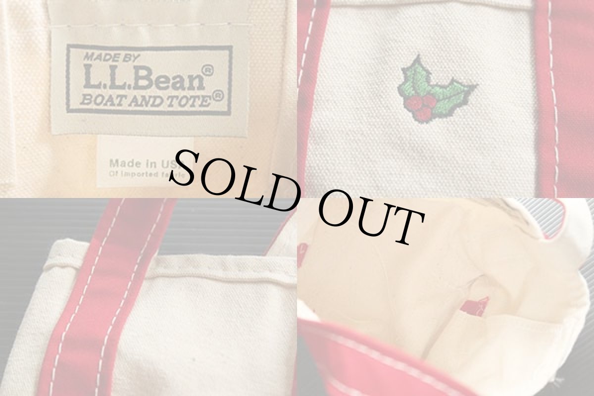 画像3: USA製 L.L.Bean BOAT AND TOTE ヒイラギ刺繍 キャンバス トートバッグ ミニ (3)