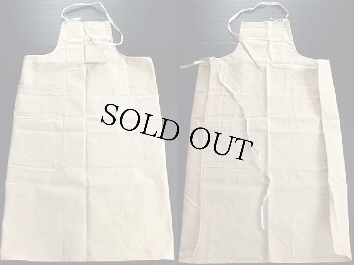 画像2: デッドストック ビンテージ キャンバス エプロン 生成り (2)