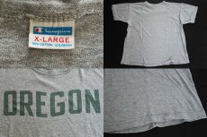 画像3: 70s USA製 Championチャンピオン OREGON 染み込みプリント 88/12 Tシャツ 杢グレー XL (3)