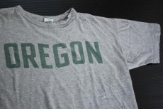 画像1: 70s USA製 Championチャンピオン OREGON 染み込みプリント 88/12 Tシャツ 杢グレー XL (1)